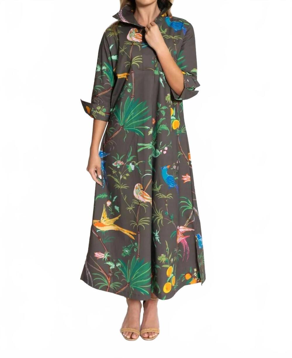 NEW HOUSE OF MBR ruthie shirt midi dress in feather frolic